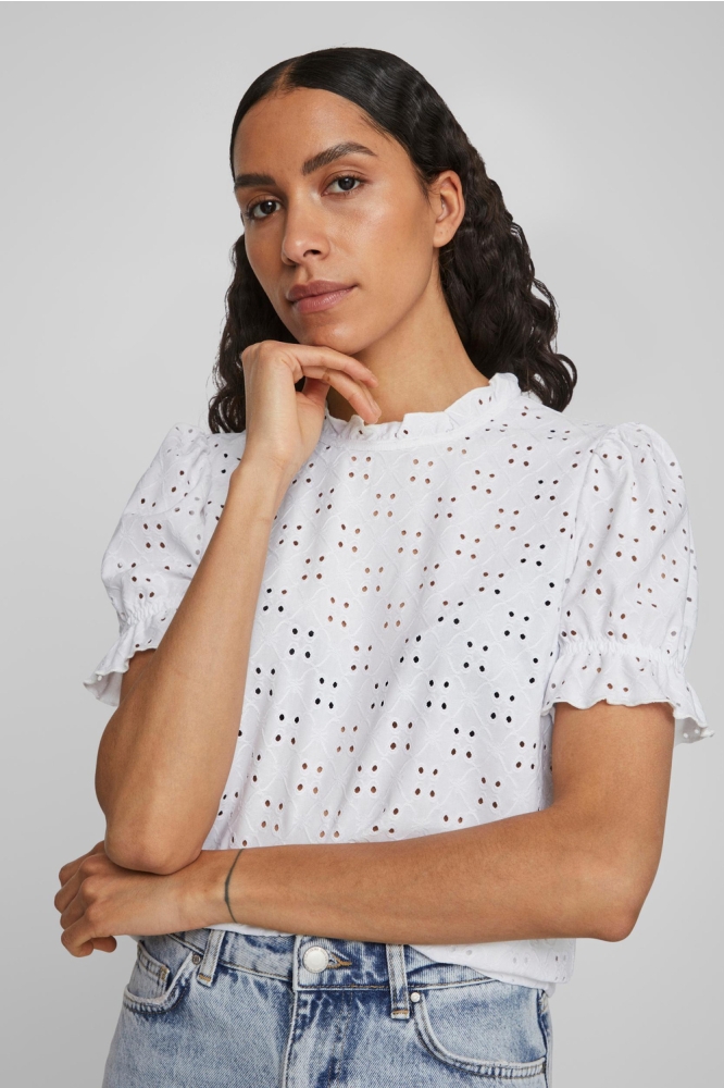 VIKAWA S/S FLOUNCE TOP/SU - NOOS 14070251 Optical Snow